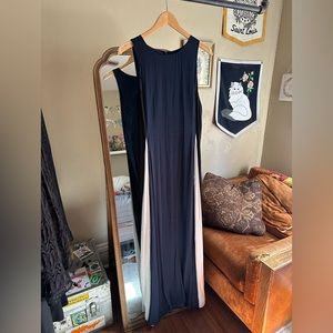 Banana Republic Floor Length Maxi Dress Blue/Black/White Size 16